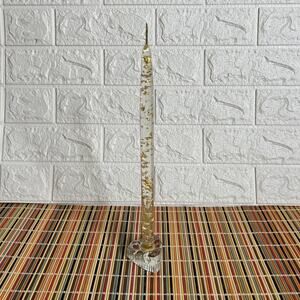 Vintage Lucite Gold‑Flecked Candle in Vintage Glass Holder